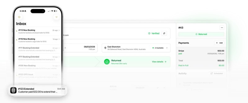 Lockii: booking inbox on phone