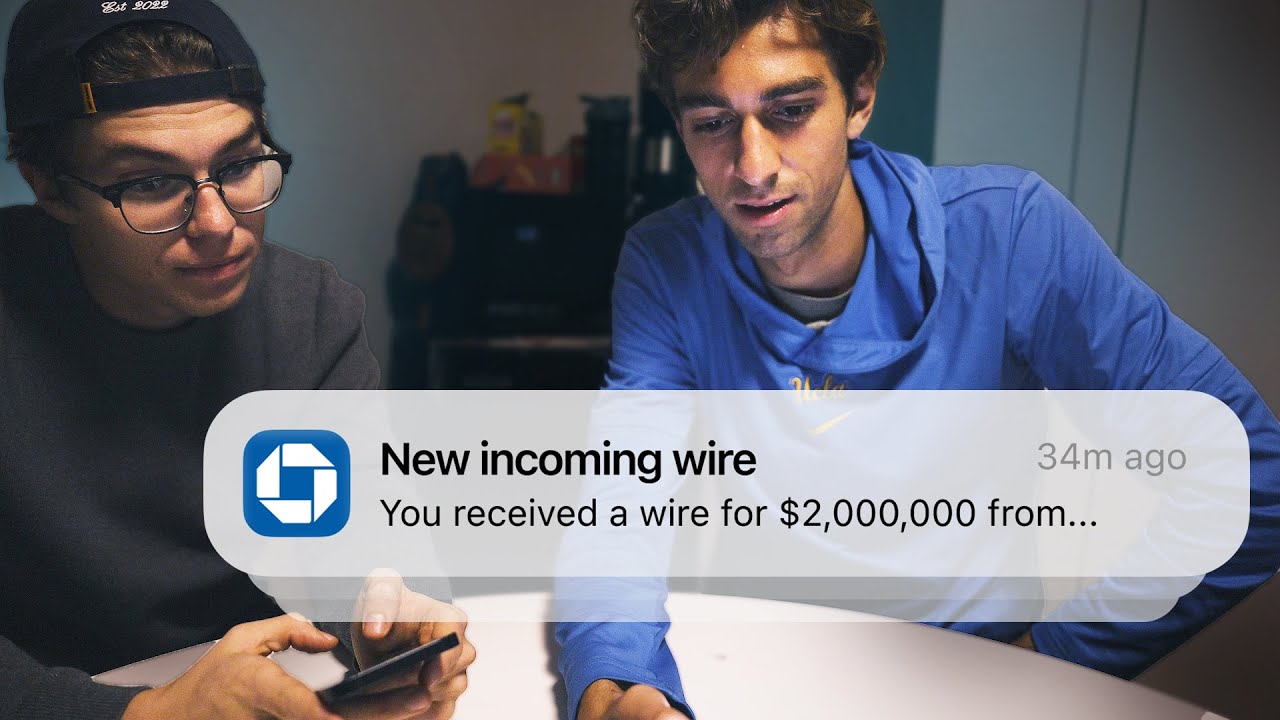 Tristan Amell and his cofounder read the $2M incoming wire notification in the Plots launch video.