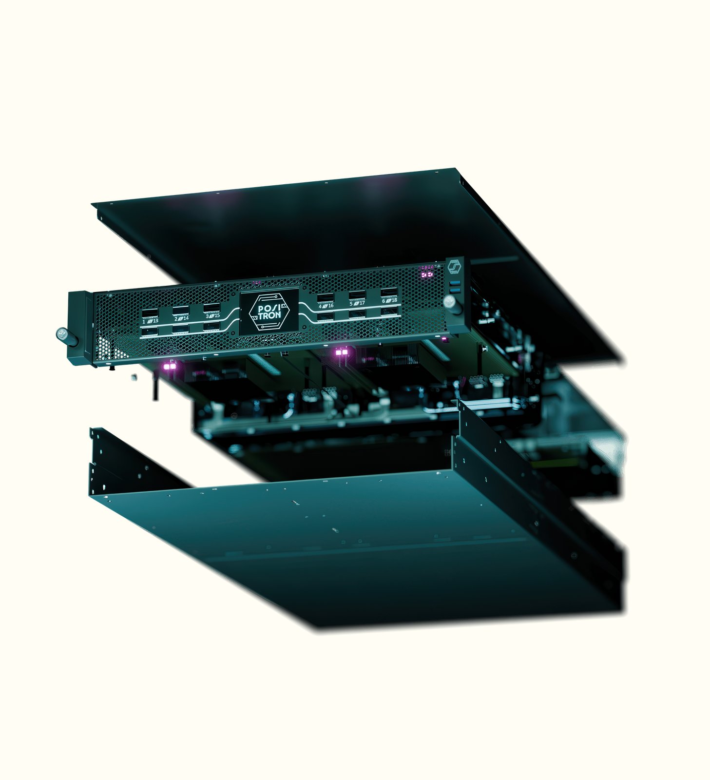 An Atlas server opened to show its inference boards