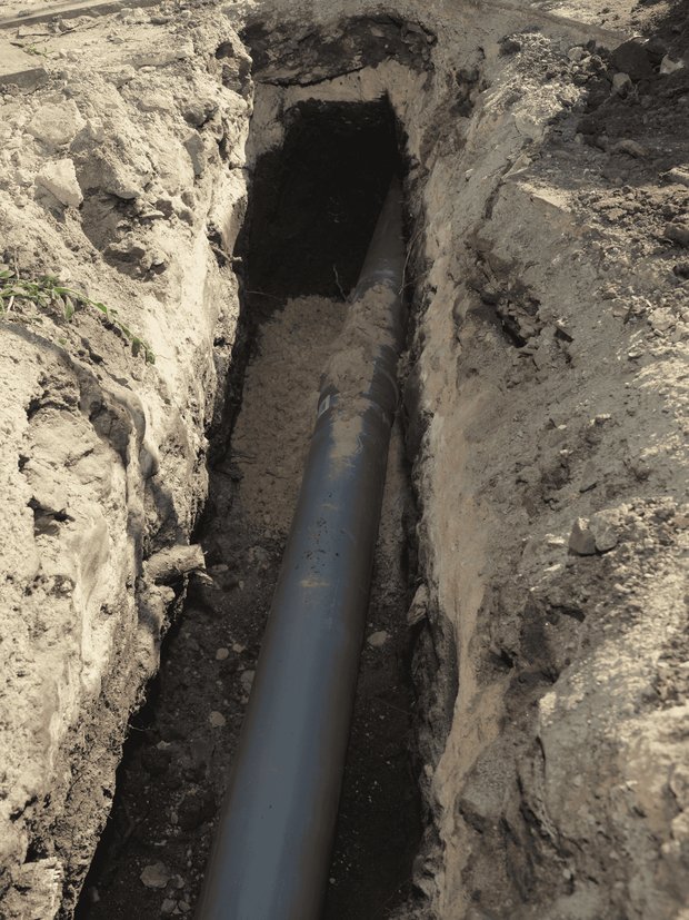 Puralink: water main pipe in open trench