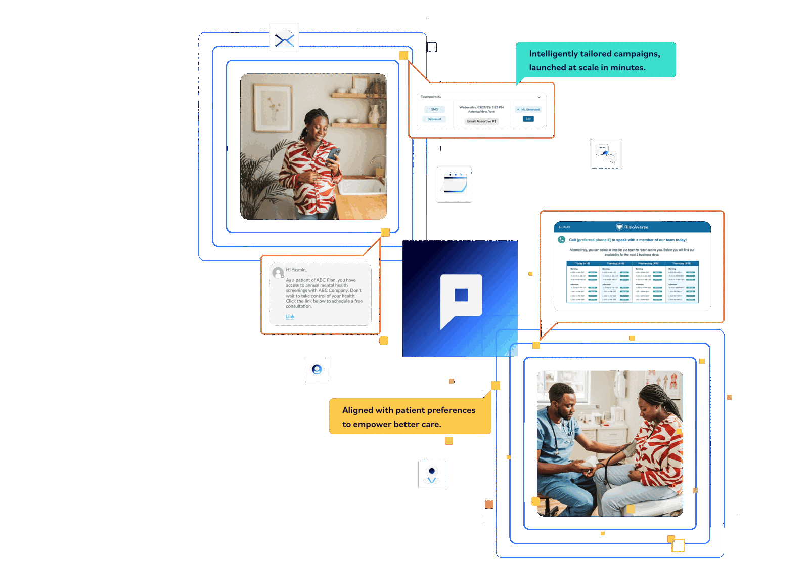 The PromptWell interface pulls one member's messages and records into a single view.