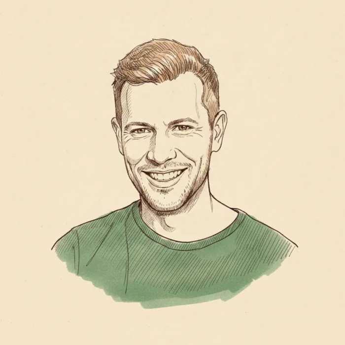Hand-drawn portrait of Hendrik Remigereau, General Partner at NZVC